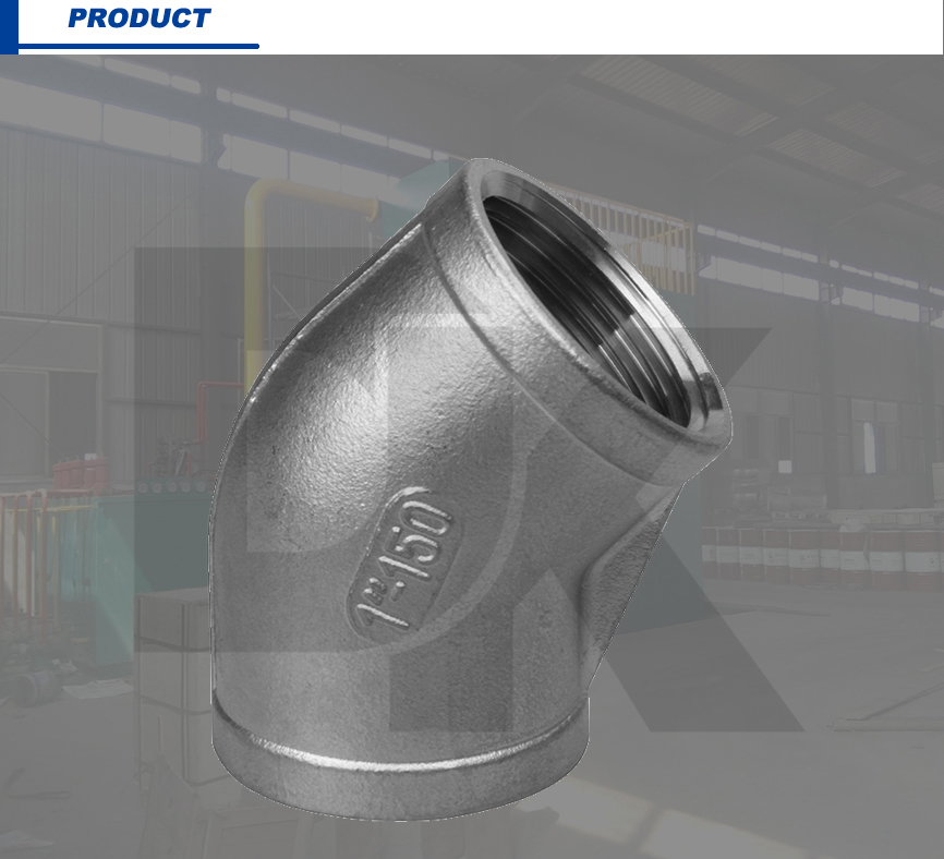 150Lb 304 Stainless Steel Thread Casting Fitting 45°Elbow