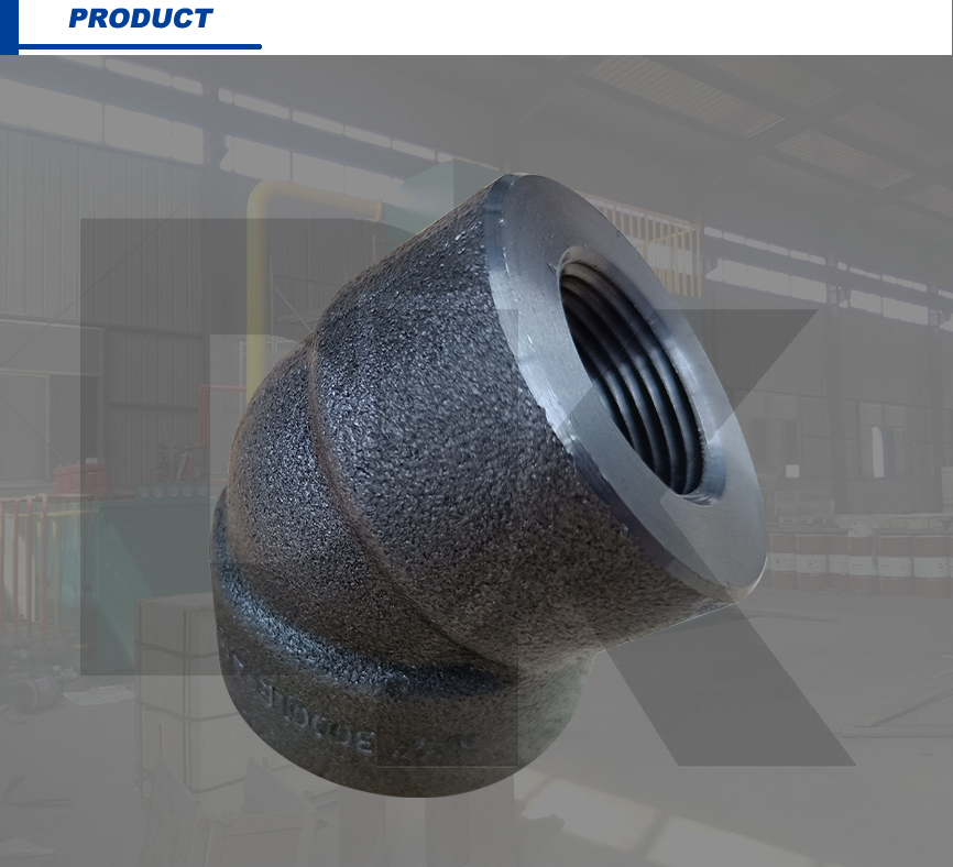 High Pressure Forged Thread Astm A105 Carbon Steel 45 Elbow