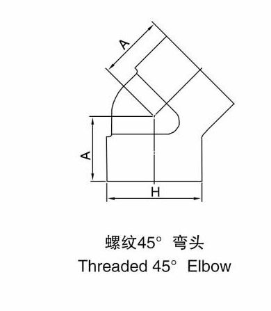 High Pressure Forged Thread Astm A105 Carbon Steel 45 Elbow