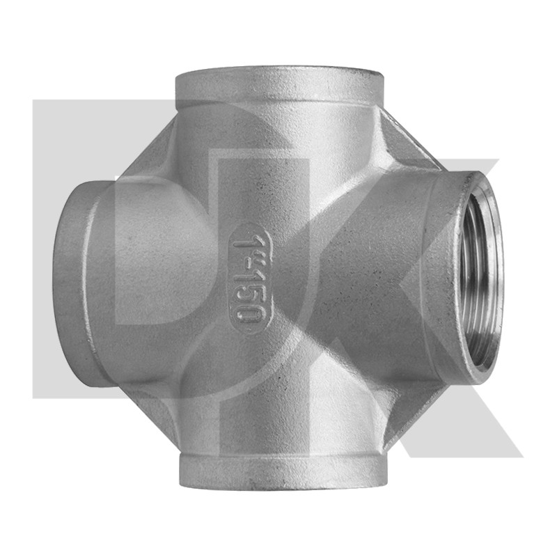 Female Bsp Npt 304 316L Class150 Thread Investment Casting Cross