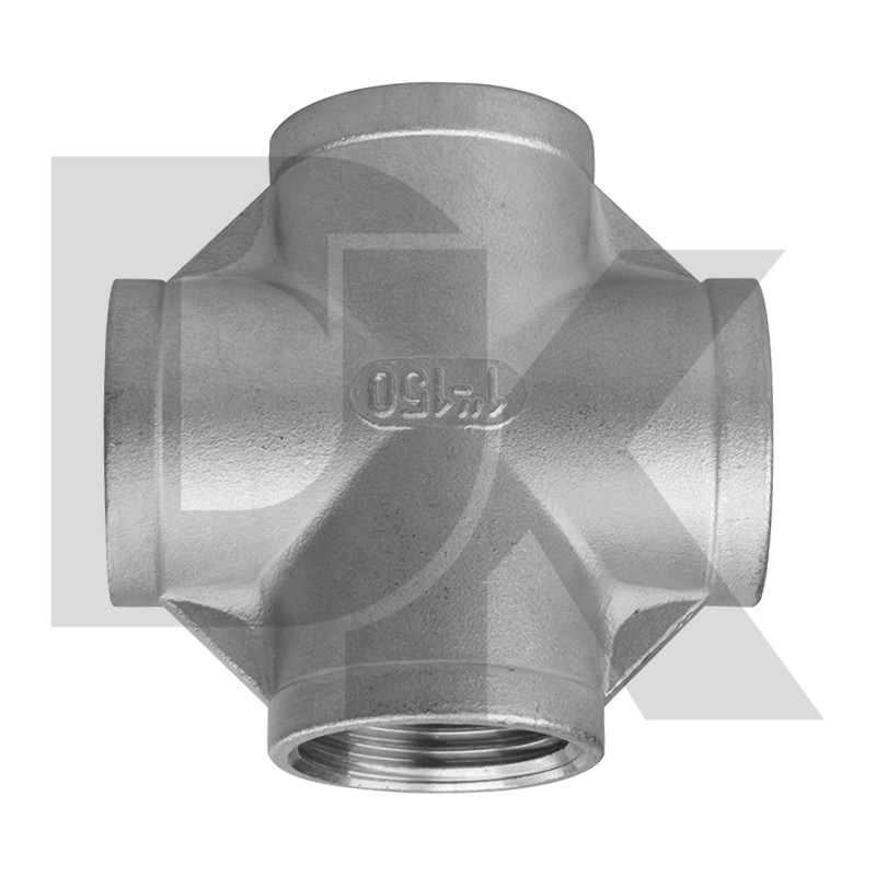 Female Bsp Npt 304 316L Class150 Thread Investment Casting Cross