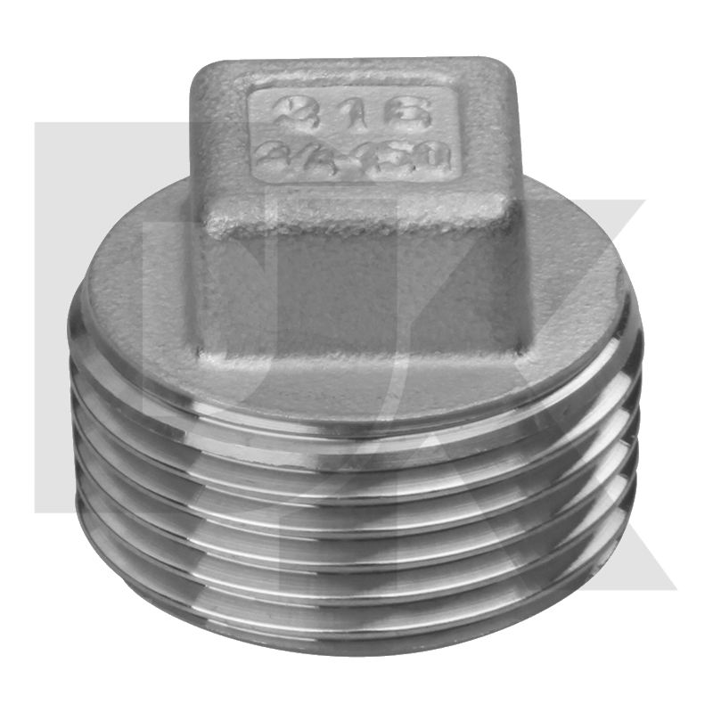 150# Casting 304 316L Npt Bsp Thread Fitting Square Plug 