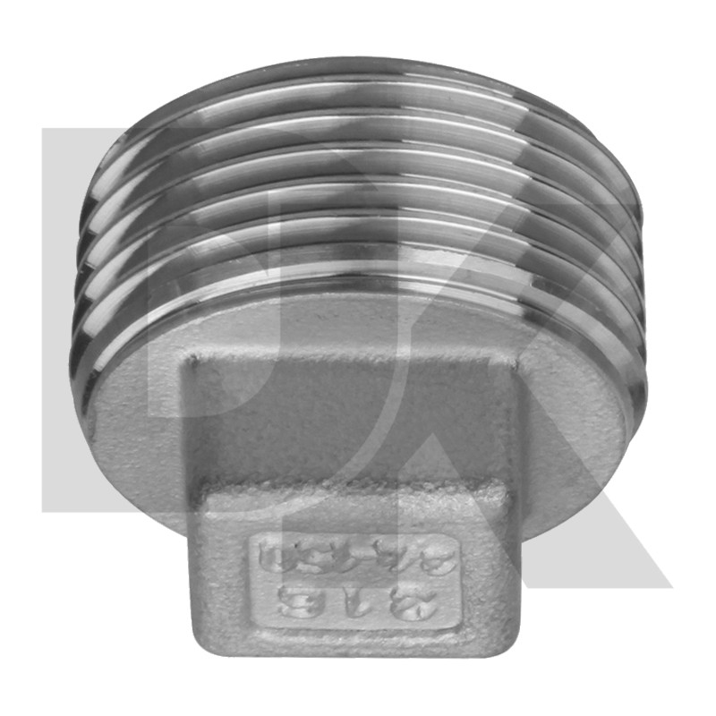 150# Casting 304 316L Npt Bsp Thread Fitting Square Plug 