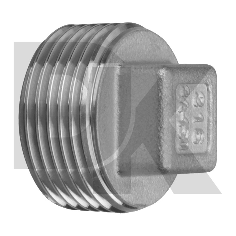 150# Casting 304 316L Npt Bsp Thread Fitting Square Plug 