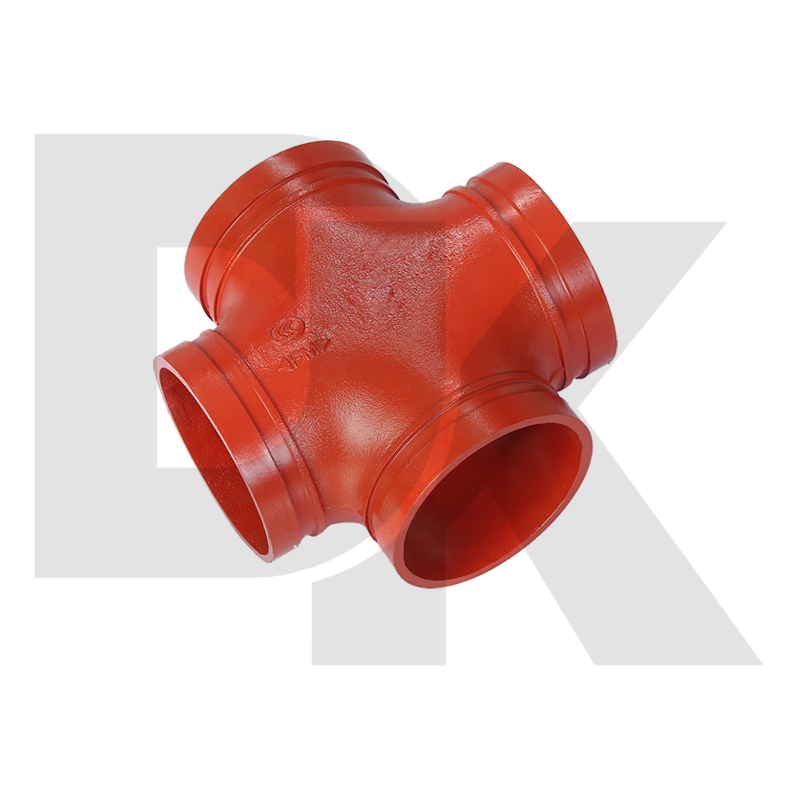 Ductile Iron Grooved End Red Pipe Fitting 4 Inch Cross