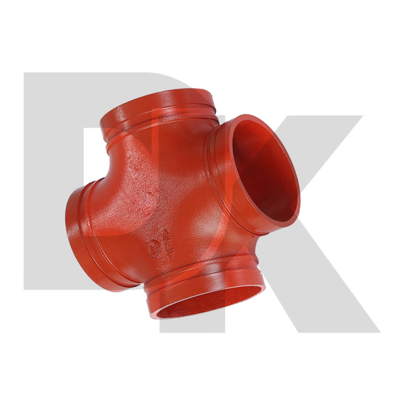 Ductile Iron Grooved End Red Pipe Fitting 4 Inch Cross